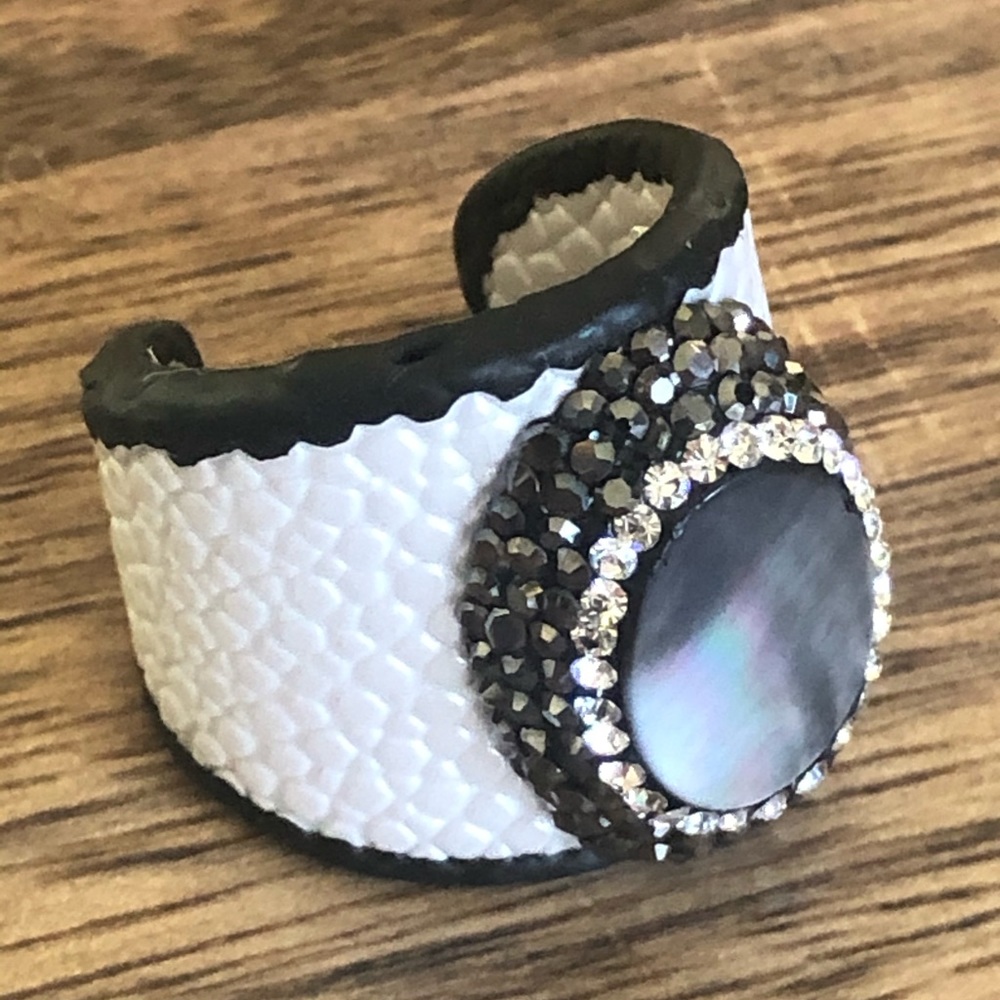 Abalone Leather ring